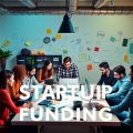 Antreprenori colaborând la un proiect de start-up.